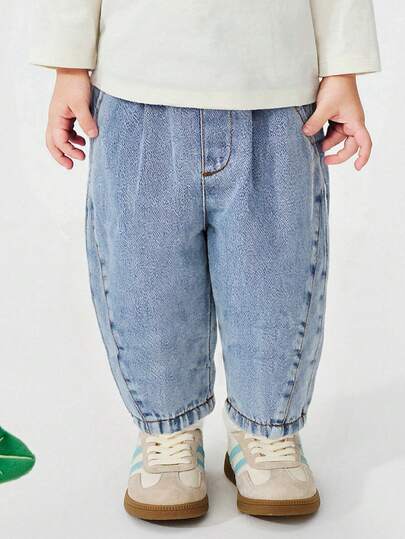mini bala Baby Boy Denim Jeans, Fade-Resistant, Durable, Soft & Comfortable, Cute Casual, New Spring Long Pants