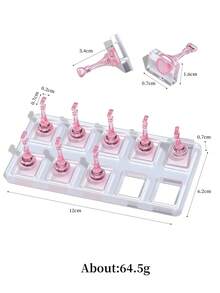 1 Set Non-Magnetic Nail Display Acrylic Nail Display Stand Tips Holder Transparent Pink/Purple Nail Practice Stand Fingernail DIY Manicure Stand Tools