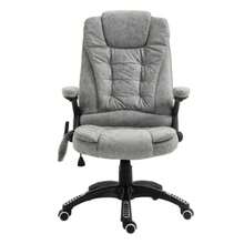 Vinsetto Office Chair With Massage And Heating Function, Ergonomic, Height Adjustable, Smooth Movements, 6 Massage Points, 68 Cm (W) X 72 Cm (D) X 110-120 Cm (H), Grey - Grey - View 1
