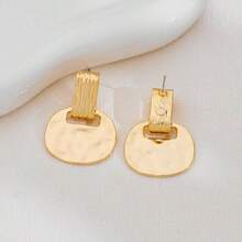Gold And Silver Boho Hammered Dangling Earrings Women Modern Statement Dangle Drop Earrings Jewelry - Một chiếc búa - Xem 7