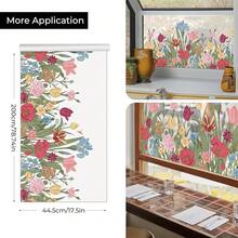 Window Privacy Film,Colorful Floral Window Stickers,Removable DIY Bouquet Static Clings, Decals For Home Schoolsss Office Party Supplies, Rhythm Of Flowers, 17.5inch X 78.7inch - 花之韻 - 查看 3