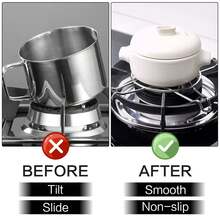 1个/2个家用燃气灶辅助架，不锈钢燃气灶支架，咖啡壶和摩卡杯架，牛奶壶架，迷你锅架，咖啡架，易于使用且经久耐用，耐热，适用于小型锅具，可用作额外的厨房用具架或保温工具 - 彩色 - 查看 6