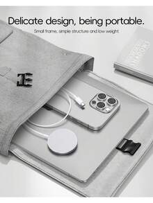 Cargador inalámbrico magnético compatible con iPhone 17 Pro Max/17 Pro/17 Plus/17/16/15/14/13/12/11/XS/XR/8/7/6 Series Almohadilla de carga magnética - Blanco - Ver 6