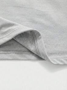 Basic Minimalist Crew Neck Double Layer Seamless Slim Fit Long Sleeve Top Casual Spring - Light Grey - View 6