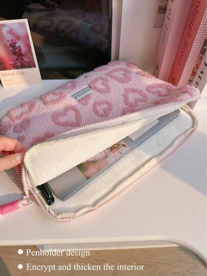 1 Stück koreanischer süßer Makronen-Herz-Lamm Plüsch Tablet Hülle, 11/13/15 Zoll Laptop Tasche, stoßfeste Laptop Hülle, Schutzhülle für Frauen