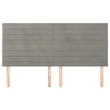 vidaXL Tête de lit cinza clair 200x5x118/128 cm veludo - Cinza - Ver 3