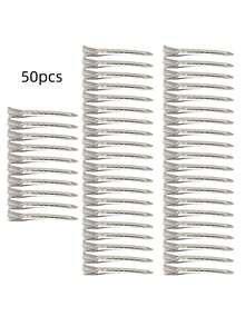 50 chiếc kẹp tóc hình mỏ vịt bằng kim loại tối giản, thích hợp để tạo kiểu tóc. - Bạc - Xem 5