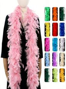 Elegant Faux Feather Scarf,Goose Feather Scarf, Feather Boa Women's Feather Scarf- Lightweight Vibrant Colors,Suitable For Party Costumes, Weddings, Center Decorations, Concerts, Clothing And Home Decoration - Multicolor - View 7