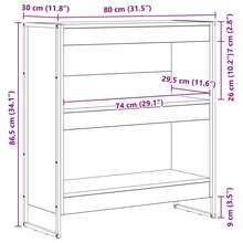 vidaXL Biblioteca de madera artesanal 80 x 30 x 155 cm Madera de ingeniería - Marrón - Ver 11