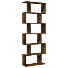 vidaXL Étagère séparée de pièce à 6 ébenex chêne fumé 70x24x193cm - Tabac - Voir 7