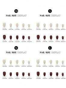 10片装短款杏仁形假指甲，红白波点设计，手工制作，女士日常佩戴美甲用品 - 彩色 - 查看 11