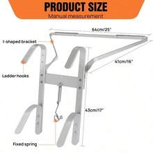 Heavy Duty Aluminium Ladder Stand Off I-Type Stay - Lightweight, Easy To Install & Disassemble Accessory Helps Stop Slipping From Side To Side - Silver - View 5