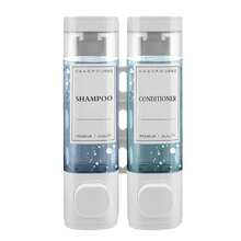 2/3 pezzi Dispenser di sapone per doccia da bagno, dispenser di sapone liquido per interni, dispenser di lozione e gel, montato a parete senza foratura, trasparente marrone con etichetta di blocco, adatto per bagno, doccia, cucina, nero, grigio scuro, bianco, 300ml/bottiglia, decorazione da bagno, decorazione autunnale, decorazione per il ritorno a scuola - Bianco - Visualizzare 3