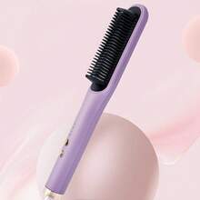 5 Heat Settings Hair Straightening Brush, 30s Quick Heating, Dual Voltage, Anti-Scald Auto Shut Off, Home Styling Tool, Available In Pink, Black, Purple, Dark Green - View 5