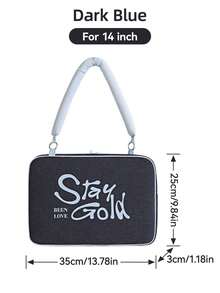 DANYCASE 笔记本电脑手提包,适用于 Macbook Pro 和 HP 13.3/14/15/15.6 英寸笔记本电脑,便携式单肩斜挎包 - 寶藍色 - 查看 12