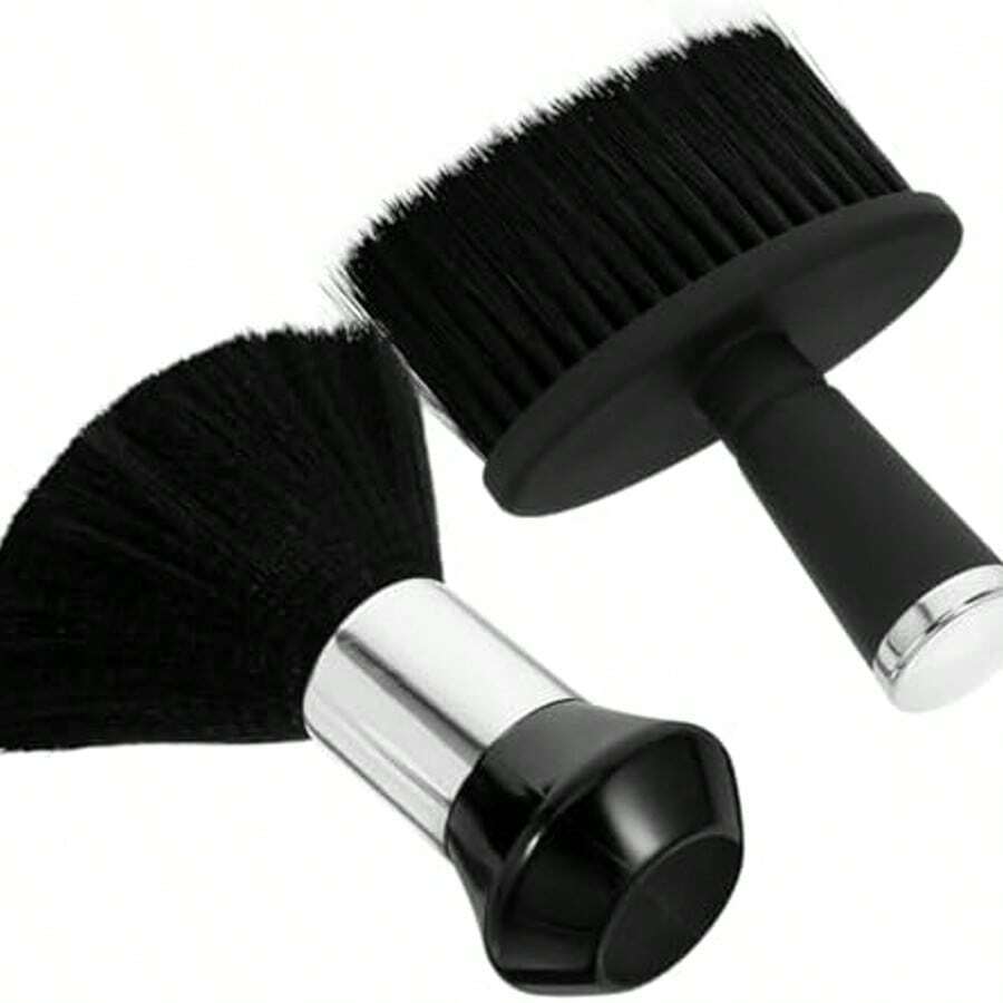 2 piezas Cepillo de Cuello para Peluquera Brocha Suave para Talco y Limpieza de Cabello Herramienta Profesional para Salones y Barberas - como se muestra en la figura - Ver 1