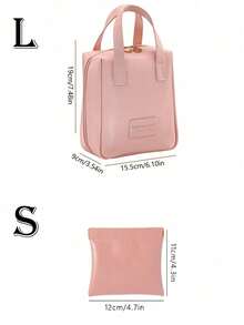 1pc Handheld PU Leather Makeup Bag, Waterproof PU Leather Makeup Bag, Portable Travel Toilet Bag, Perfect Makeup Storage Bag, Large Capacity Travel Toilet Bag, Multi Functional Travel Toilet Bag, Large Capacity Toilet Bag With Compartments, Essential For Travel And Festivals - Multicolor - View 7