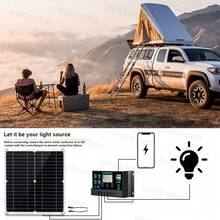 10000W太阳能系统完整套装，包括双12V/24V转110V/220V逆变器、100A控制器和200W太阳能电池板，适用于家庭/露营离网备用电源。 - SEP-11K-D10000 - 查看 11