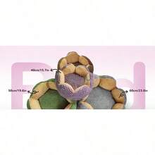 Cama de Gato pétalo Cama de Perro Perrera cálida casa de Gatitos en Invierno Cesta Redonda de Peluche Suave Almohadilla de Cachorro Cena de Mascotas (Verde, 40cm) - Verde - Ver 4