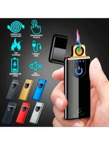 Mechero plasma eléctrico USB con indicador de batería - Negro - Ver 2