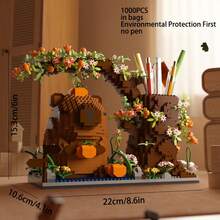 1pc Water Vole Building Block Pen Holder/Panda Pen Holder DIY Creative Educational Building Block Model Decor Multifunctional Office Supplies Cosmetic Storage Box Perfect Birthday Gift, No Lighting - Multicolor - View 7