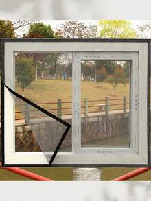 Black Fiberglass Invisible Mosquito Net, Anti-Mosquito Window Screen, Mesh Breathable Thin Gauze - Black - View 3