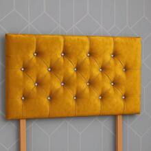 Crush Velvet 3ft Single Headboard Chesterfield 26inch - Silver Crushed Velvet - View 5