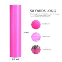 Crystal Organza Fabric Tulle - 16\ By 50 Yards Sheer Fabric For Wedding Party Decoration Bridal Shower Tutu Roll Netting Spool Ribbon Wrapping (Pink) - Pink - 查看 4