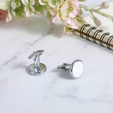 White Cufflinks Men Men's Cuff Initial Mens Cufflinks Tuxedo Shirt Studs - ban đầu - Xem 6