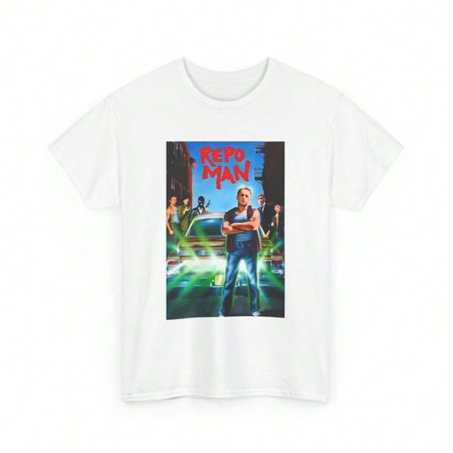 Reproduction T-Shirt Of The 1984 Movie Poster Repo Man - White - View 1
