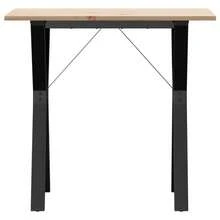 vidaXL Tavolo da mangiatoia quadro a Y 80x50x75 cm in legno massiccio di acero - Castano - Visualizzare 4