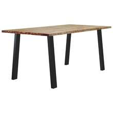 vidaXL Table à manger 150x90x75 cm bois d'acacia massif - Tabac - Voir 3