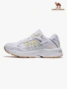 CAMEL CROWN Giày đi bộ nữ, hỗ trợ vòm chân thoải mái, giày thể thao chạy bộ, chống trơn trượt, phù hợp cho tennis và tập gym. - Ngà voi/vàng - Xem 1