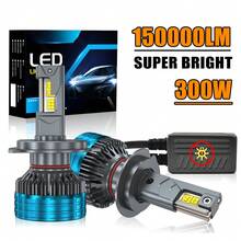 DrViAion 2个H4 LED Canbus汽车大灯超级H11 H7 H1 9012 9006 HB4 9005 LED灯泡即插即用300W 6000K汽车灯 - 白色 - 查看 2