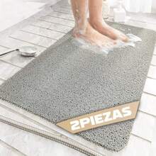 CYPNMaterial MÁS INOCUO - 2 Piezas Tapete Antiderrapante para Regadera 40*60cm Tapetes para Tina antiderrapante Drena Mas Rapido Sin Rincones Muertos No Crecimiento Bacterias RecortableFadhion - 219688047 - Ver 1