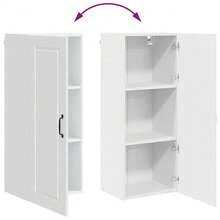 vidaXL Meuble mural de cuisine avec étagère Blanc 40 x 31 x 100 cm - Blanc - Voir 11