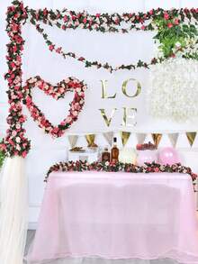 1/3件装人造玫瑰藤蔓花卉植物假花环，家居装饰，适用于卧室、客厅、浴室、墙面装饰、背景墙、房间装饰、卧室藤蔓、花墙、窗户、餐厅、户外花园、学校、生日派对、情人节 - 彩色 - 查看 8