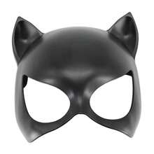 1个黑色性感猫脸面具，角色扮演面具，舞台面具，服装道具，猫咪服装，装扮，女装，猫咪面具，服装道具，角色扮演，装扮 - 黑色 - 查看 6