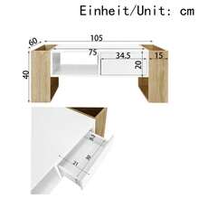 Modern Coffee Table 105 X 60 X 40 Cm - Partially Glossy, With Drawers And Open Compartments - White - View 6