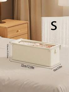 2 piezas Cajas de almacenamiento plegables de tela beige, adecuadas para vaqueros, suéteres y otras prendas, cajas de almacenamiento decorativas para el armario, decoración de otoño, decoración del hogar, decoración del dormitorio - Beis - Ver 14