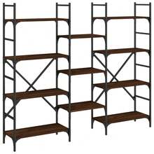 vidaXL Biblioteca chêne marrón 160x28,5x136,5 cm ingeniería de la madera - Marrón - Ver 2