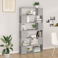 vidaXL Bibliothèque/Séparateur de pièce sonoma gris 100x24x188 cm - Gris - Voir 3