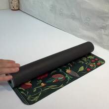 1 件可爱花卉图案桌垫，复古花卉植物鼠标垫，加长游戏鼠标垫，适用于办公室装饰，大尺寸笔记本电脑键盘鼠标垫，带缝边，尺寸 31.5x11.8 英寸，学习用品，返校季游戏鼠标垫，办公桌配件，办公用品，桌面配件，鼠标垫，桌垫 - 綠色 - 查看 7