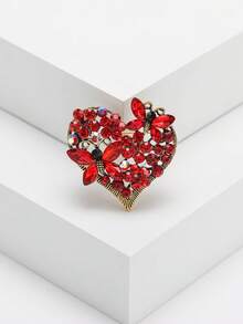 Rhinestone Heart Brooches - Luxury Love Pins For Women Unisex Casual Party Jewelry Accessories / Friends Gifts Badges Decoration - Love - View 12