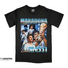 Maradona Shirt_ Vintage Bootleg Style Tee - Argentina World Cup - 黑色 - 查看 1