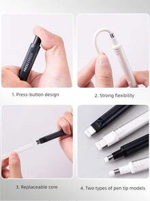 1pc Mechanical Pencil-Shaped Erasers, Shaveless, Precise Line Erasing, Ideal For Art Students, Sketching, Drawing, High Erasing Brightness, Smudge-Free - Black and White - View 6