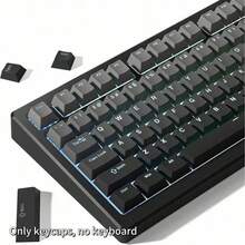 Juego de 134 teclas de doble inyección PBT, gris degradado, perfil OEM, alta calidad, compatible con interruptores MX, apto para teclados mecánicos de 60/65/75/87/98/104/108 teclas - Gris - Ver 12