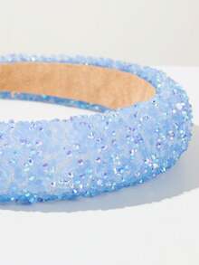 1pc Shiny & Elegant Women's Headband, Luxury Feel, Suitable For Daily Wear And Holiday Gifts ,Hair Band ,Diadema ,Hair Hoop - Blue - View 3