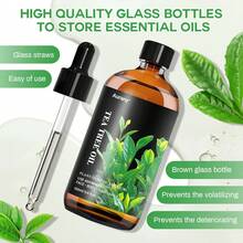 AURANY Tea Tree Essential Oil, Tea Tree Oil Multipurpose Body Massage Oil, Natural Moisturizing Oil For Skin Care And Relaxing Shower Use, Lightweight Non-Greasy Formula For Face And Body, Suitable For All Skin Types, Daily Care Essential Oil, 30ml / 100ml - Tasteless - View 6