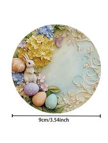 6件套可爱复活节兔子和彩蛋硅胶杯垫 - 耐用家居装饰，适用于厨房/餐厅/客厅 | 完美的复活节派对用品 - 彩色 - 查看 7